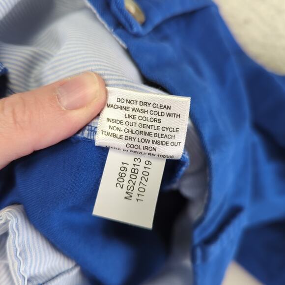 Peter Millar Cobalt Blue Chino Shorts‎ Pima Cotton Stretch Men's Size 38 20691 - Picture 5 of 5